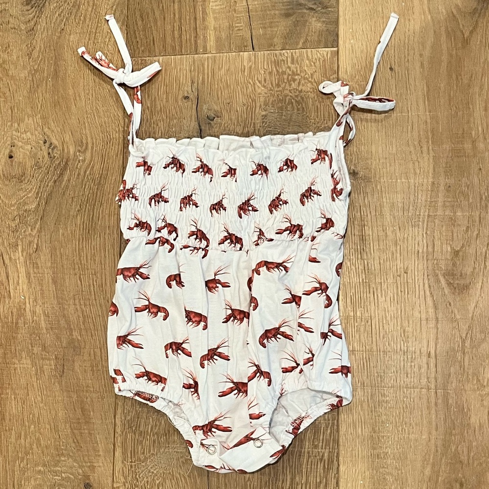NWT Lil Lagniappe by Velvet Fawn Crawfish Onesie Size 12-18 Months 100% Cotton